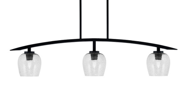 Toltec Lighting - 3736-MB-4812 - Three Light Island Pendant - Kurve - Matte Black