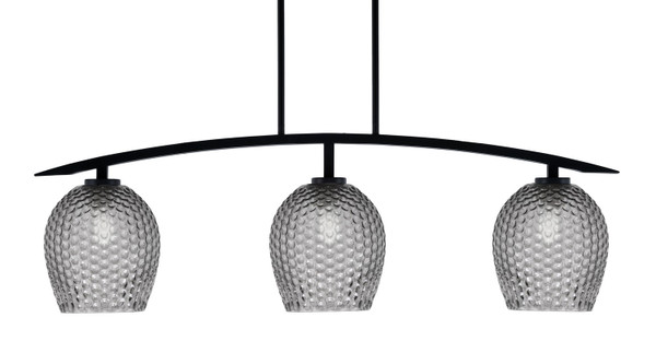 Toltec Lighting - 3736-MB-4902 - Three Light Island Pendant - Kurve - Matte Black