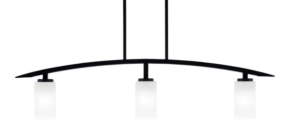 Toltec Lighting - 3736-MB-541 - Three Light Island Pendant - Kurve - Matte Black