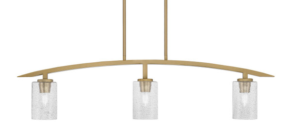 Toltec Lighting - 3736-NAB-3002 - Three Light Island Pendant - Kurve - New Age Brass