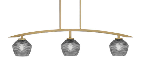 Toltec Lighting - 3736-NAB-4622 - Three Light Island Pendant - Kurve - New Age Brass