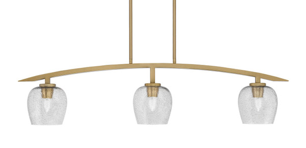 Toltec Lighting - 3736-NAB-4812 - Three Light Island Pendant - Kurve - New Age Brass