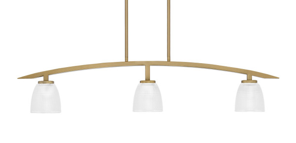 Toltec Lighting - 3736-NAB-500 - Three Light Island Pendant - Kurve - New Age Brass