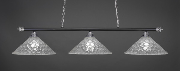 Toltec Lighting - 373-CHMB-411 - Three Light Bar - Oxford - Chrome & Matte Black