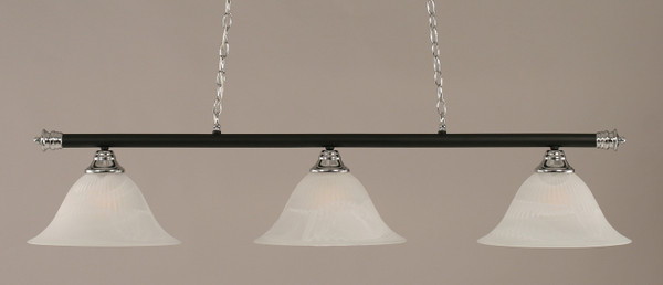 Toltec Lighting - 373-CHMB-5831 - Three Light Billiard Bar - Oxford - Chrome/Matte Black