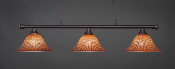 Toltec Lighting - 373-DG-58319 - Three Light Bar - Oxford - Dark Granite