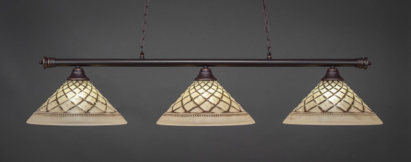 Toltec Lighting - 373-DG-718 - Three Light Bar - Oxford - Dark Granite