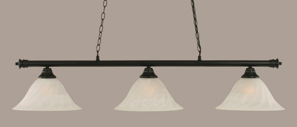 Toltec Lighting - 373-MB-5731 - Three Light Billiard Bar - Oxford - Matte Black