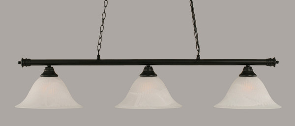 Toltec Lighting - 373-MB-5831 - Three Light Billiard Bar - Oxford - Matte Black