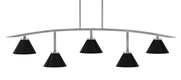 Toltec Lighting - 3745-GP-421-MB - Five Light Bar - Kurve - Graphite