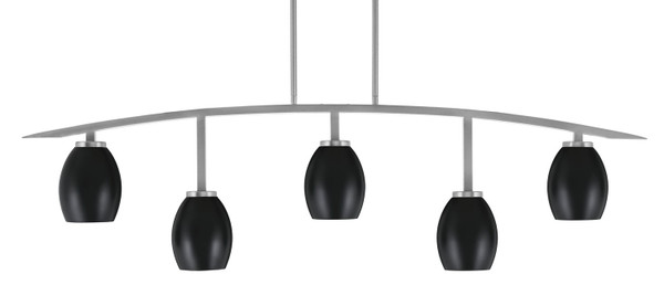 Toltec Lighting - 3745-GP-426-MB - Five Light Bar - Kurve - Graphite