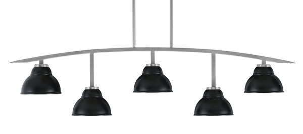 Toltec Lighting - 3745-GP-427-MB - Five Light Bar - Kurve - Graphite