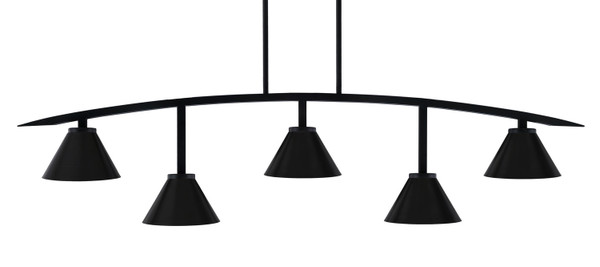 Toltec Lighting - 3745-MB-421-MB - Five Light Bar - Kurve - Matte Black
