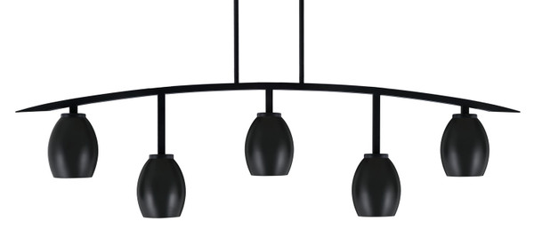 Toltec Lighting - 3745-MB-426-MB - Five Light Bar - Kurve - Matte Black