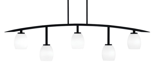 Toltec Lighting - 3745-MB-615 - Five Light Bar - Kurve - Matte Black