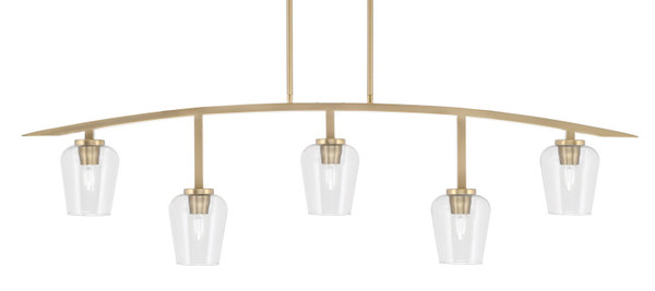 Toltec Lighting - 3745-NAB-210 - Five Light Bar - Kurve - New Age Brass