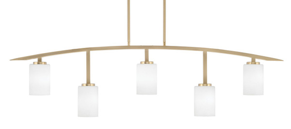 Toltec Lighting - 3745-NAB-310 - Five Light Bar - Kurve - New Age Brass