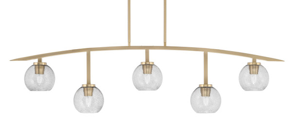 Toltec Lighting - 3745-NAB-4102 - Five Light Bar - Kurve - New Age Brass