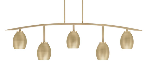 Toltec Lighting - 3745-NAB-426-NAB - Five Light Bar - Kurve - New Age Brass