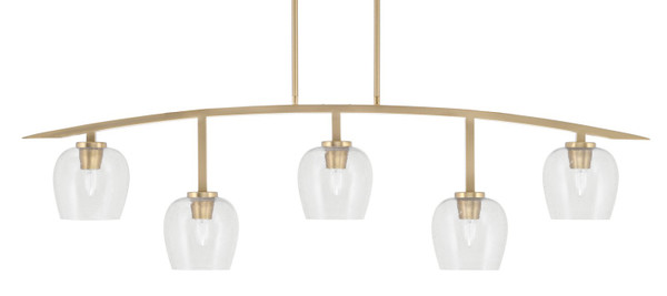 Toltec Lighting - 3745-NAB-4810 - Five Light Bar - Kurve - New Age Brass