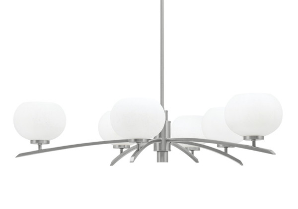 Toltec Lighting - 3746-GP-212 - Six Light Chandelier - Kurve - Graphite