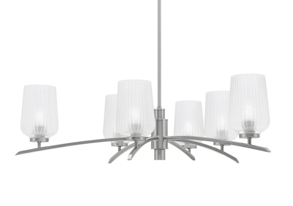 Toltec Lighting - 3746-GP-4250 - Six Light Chandelier - Kurve - Graphite
