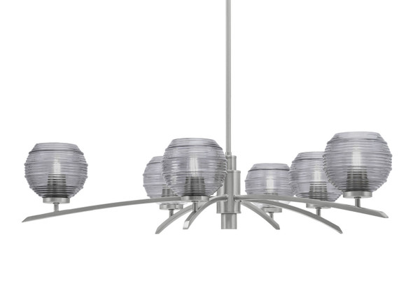 Toltec Lighting - 3746-GP-5112 - Six Light Chandelier - Kurve - Graphite