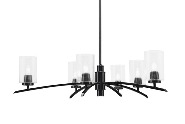 Toltec Lighting - 3746-MB-300 - Six Light Chandelier - Kurve - Matte Black