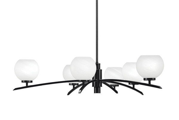 Toltec Lighting - 3746-MB-4101 - Six Light Chandelier - Kurve - Matte Black