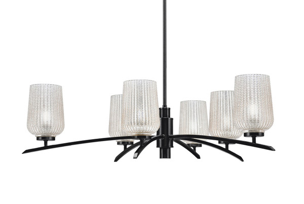 Toltec Lighting - 3746-MB-4253 - Six Light Chandelier - Kurve - Matte Black