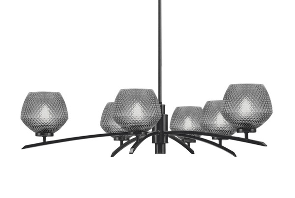 Toltec Lighting - 3746-MB-4622 - Six Light Chandelier - Kurve - Matte Black