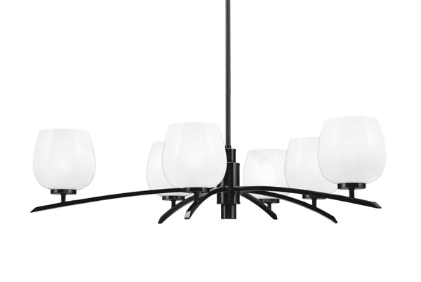 Toltec Lighting - 3746-MB-4811 - Six Light Chandelier - Kurve - Matte Black