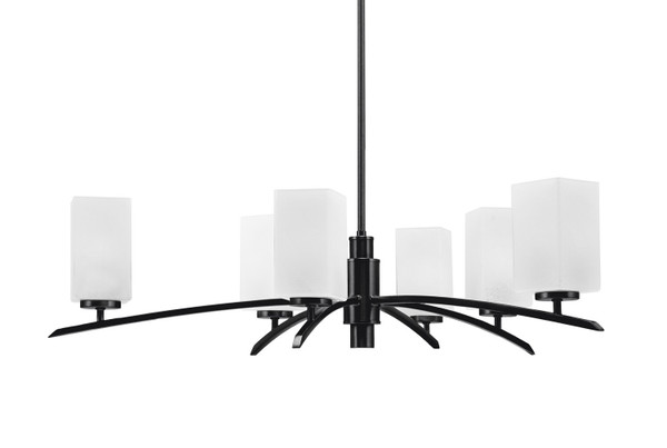 Toltec Lighting - 3746-MB-541 - Six Light Chandelier - Kurve - Matte Black
