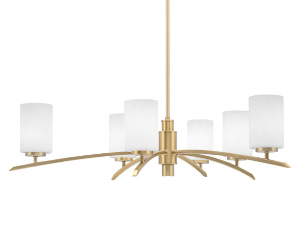 Toltec Lighting - 3746-NAB-310 - Six Light Chandelier - Kurve - New Age Brass