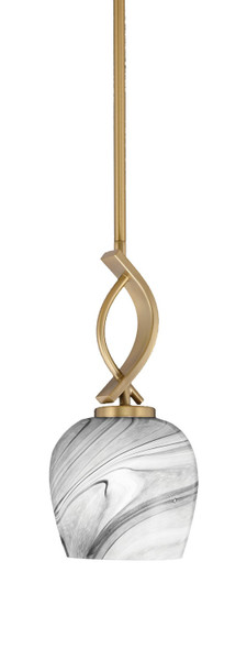 Toltec Lighting - 3901-NAB-4819 - One Light Mini Pendant - Cavella - New Age Brass