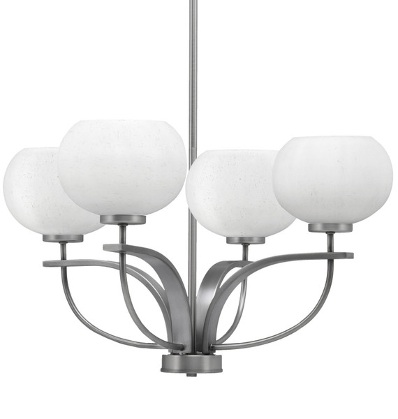 Toltec Lighting - 3904-GP-212 - Four Light Chandelier - Cavella - Graphite