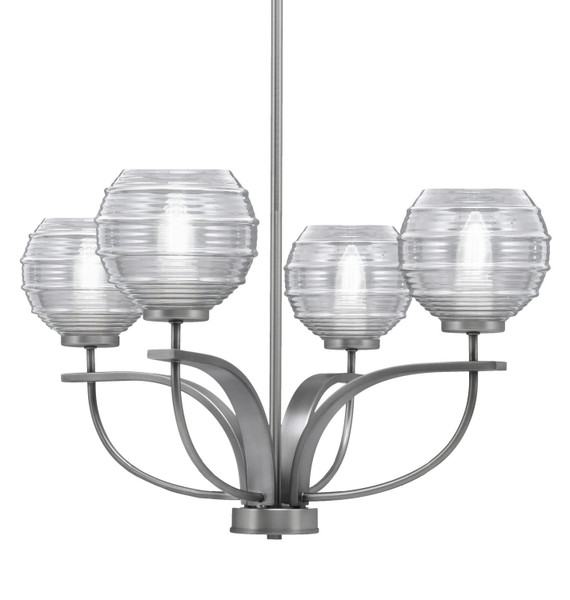 Toltec Lighting - 3904-GP-5110 - Four Light Chandelier - Cavella - Graphite