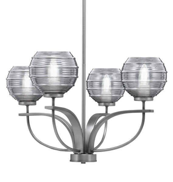 Toltec Lighting - 3904-GP-5112 - Four Light Chandelier - Cavella - Graphite