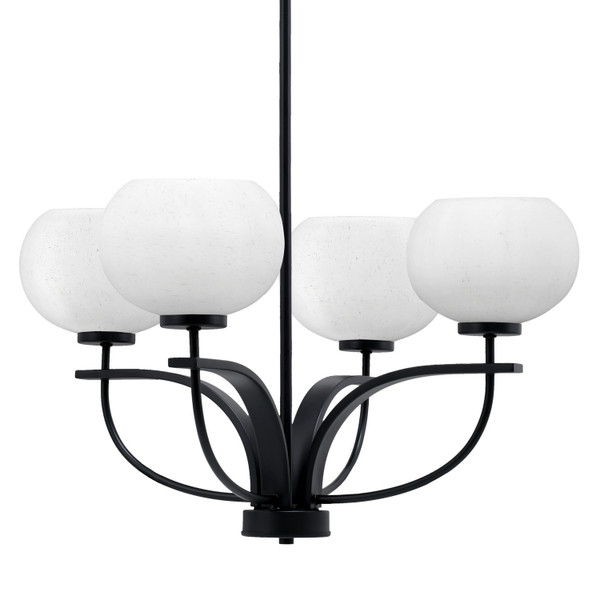 Toltec Lighting - 3904-MB-212 - Four Light Chandelier - Cavella - Matte Black