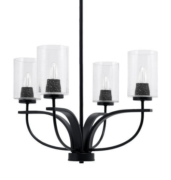 Toltec Lighting - 3904-MB-300 - Four Light Chandelier - Cavella - Matte Black