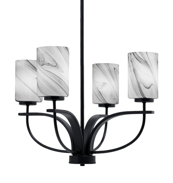 Toltec Lighting - 3904-MB-3009 - Four Light Chandelier - Cavella - Matte Black
