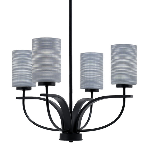 Toltec Lighting - 3904-MB-4062 - Four Light Chandelier - Cavella - Matte Black