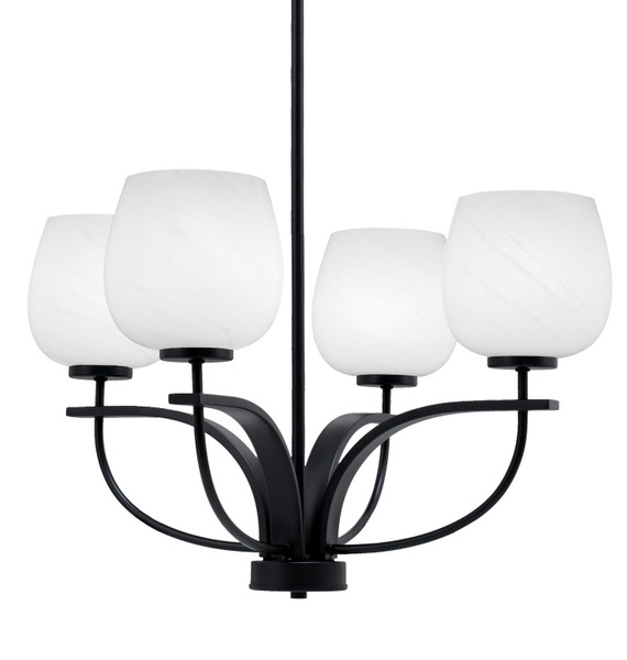 Toltec Lighting - 3904-MB-4811 - Four Light Chandelier - Cavella - Matte Black