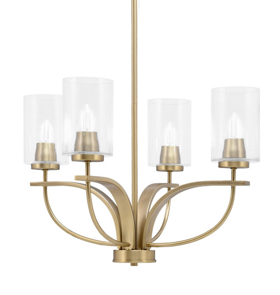 Toltec Lighting - 3904-NAB-300 - Four Light Chandelier - Cavella - New Age Brass