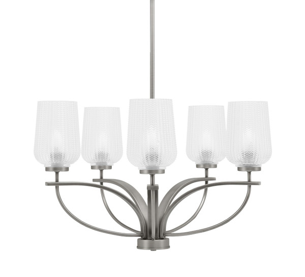 Toltec Lighting - 3905-GP-4250 - Five Light Chandelier - Cavella - Graphite