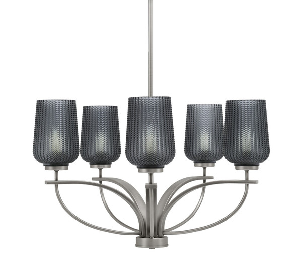 Toltec Lighting - 3905-GP-4252 - Five Light Chandelier - Cavella - Graphite