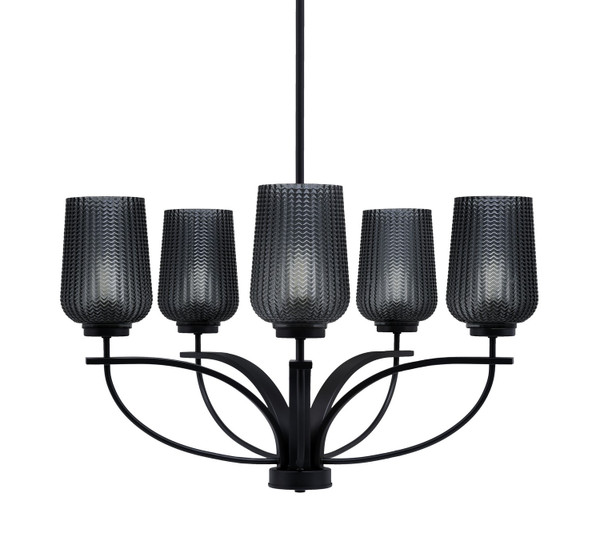 Toltec Lighting - 3905-MB-4252 - Five Light Chandelier - Cavella - Matte Black