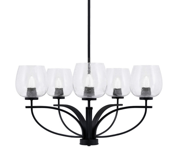 Toltec Lighting - 3905-MB-4810 - Five Light Chandelier - Cavella - Matte Black