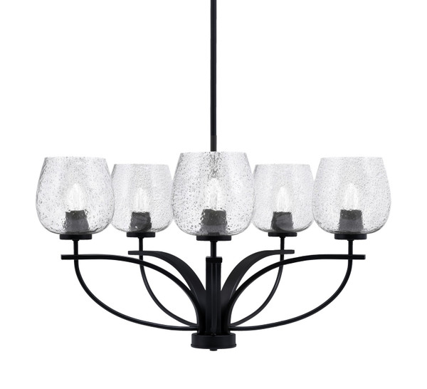 Toltec Lighting - 3905-MB-4812 - Five Light Chandelier - Cavella - Matte Black
