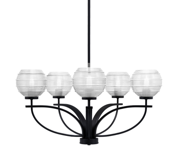 Toltec Lighting - 3905-MB-5110 - Five Light Chandelier - Cavella - Matte Black